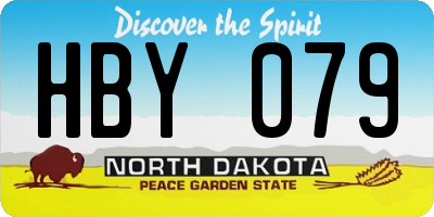 ND license plate HBY079