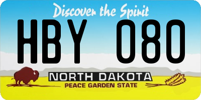 ND license plate HBY080