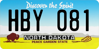 ND license plate HBY081