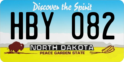 ND license plate HBY082