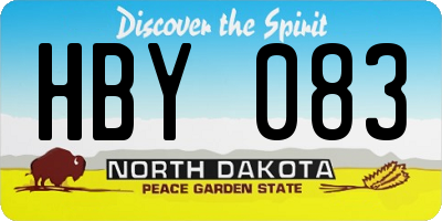 ND license plate HBY083