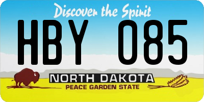 ND license plate HBY085