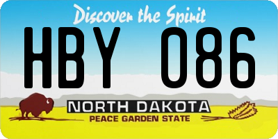 ND license plate HBY086