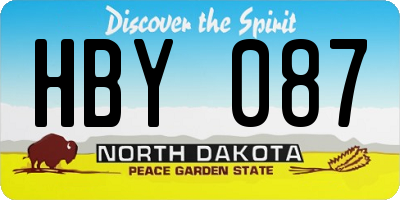 ND license plate HBY087