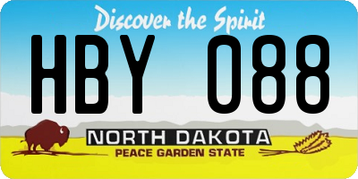 ND license plate HBY088