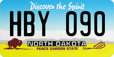 ND license plate HBY090