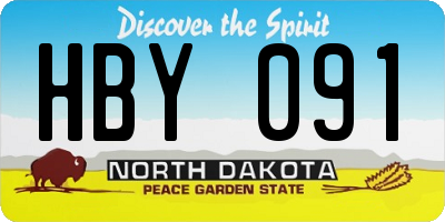 ND license plate HBY091