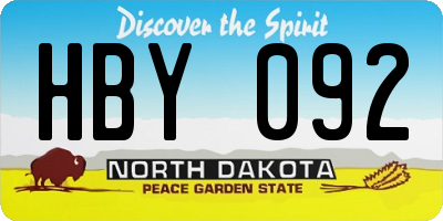 ND license plate HBY092