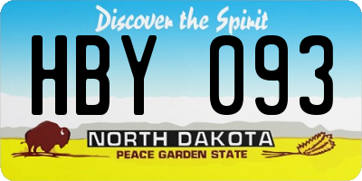 ND license plate HBY093