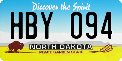 ND license plate HBY094