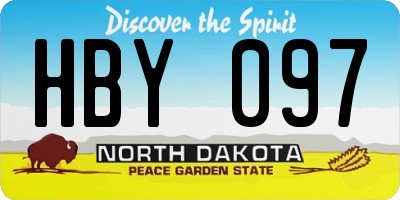 ND license plate HBY097