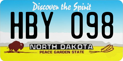 ND license plate HBY098