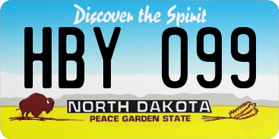 ND license plate HBY099