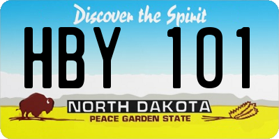 ND license plate HBY101