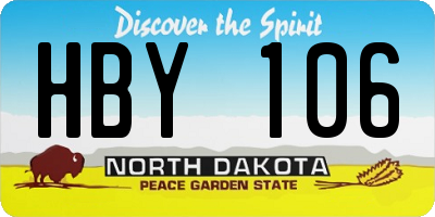 ND license plate HBY106