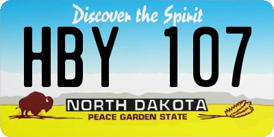 ND license plate HBY107