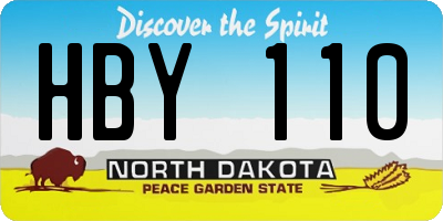 ND license plate HBY110