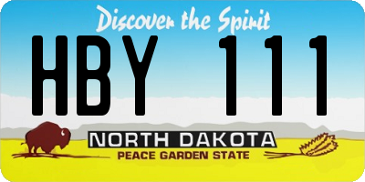 ND license plate HBY111