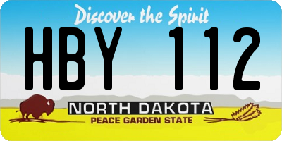 ND license plate HBY112