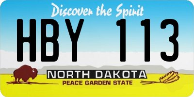 ND license plate HBY113