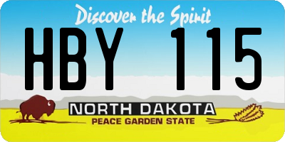 ND license plate HBY115