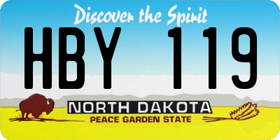 ND license plate HBY119