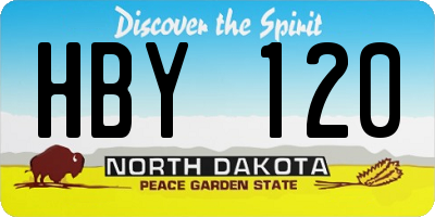 ND license plate HBY120