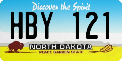 ND license plate HBY121