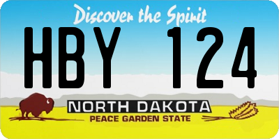 ND license plate HBY124