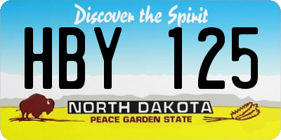 ND license plate HBY125