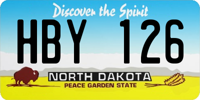 ND license plate HBY126