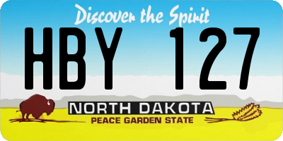 ND license plate HBY127