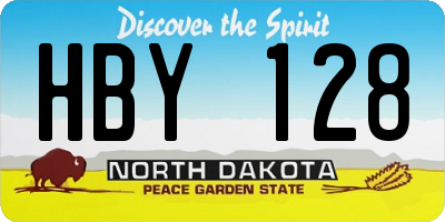 ND license plate HBY128