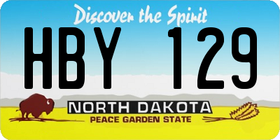 ND license plate HBY129