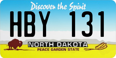 ND license plate HBY131