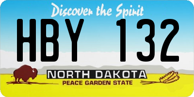 ND license plate HBY132