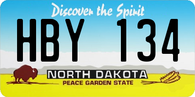 ND license plate HBY134