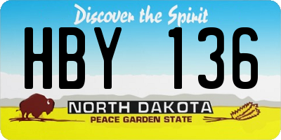 ND license plate HBY136