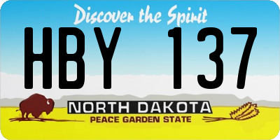 ND license plate HBY137