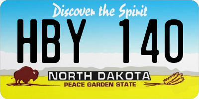 ND license plate HBY140