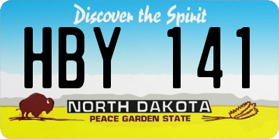 ND license plate HBY141