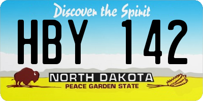 ND license plate HBY142