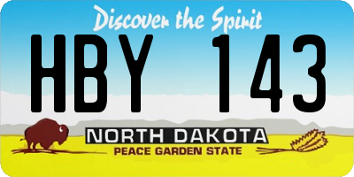 ND license plate HBY143