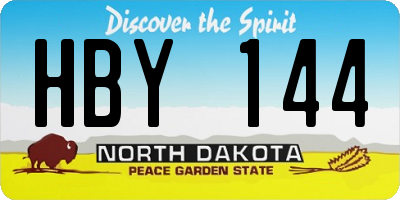 ND license plate HBY144