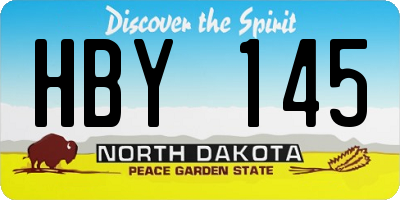 ND license plate HBY145