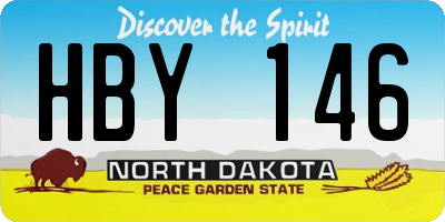 ND license plate HBY146