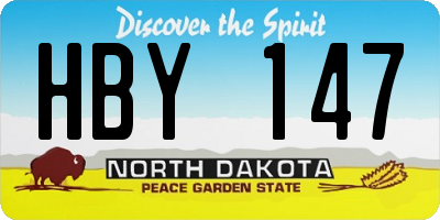 ND license plate HBY147