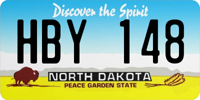 ND license plate HBY148