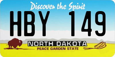 ND license plate HBY149