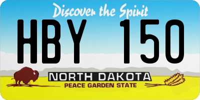 ND license plate HBY150